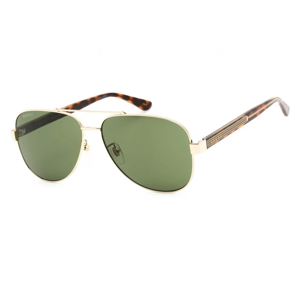 NWT Gucci GG0528S-009 Gold Aviator 63mm Sunglasses